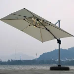 GU0111S Large Cantilever Umbrella with Solar Light 3X4M