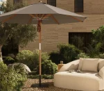 GU1003 Teak Centre Pole Teak Umbrella Dia270cm - Image 4