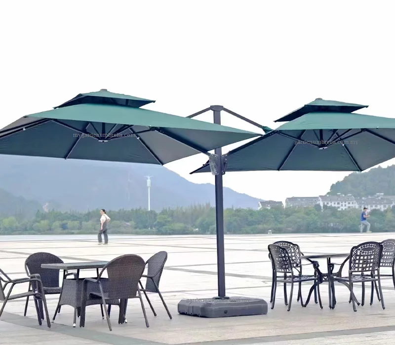 7867897657 GU603A Green Double Sided Cantilever Umbrella - Image 1