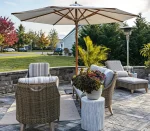 GU1003 TEAK Centre Pole Garden Umbrella Teak Wood - Image 5