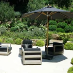 GU1003 Teak Centre Pole Garden Umbrella